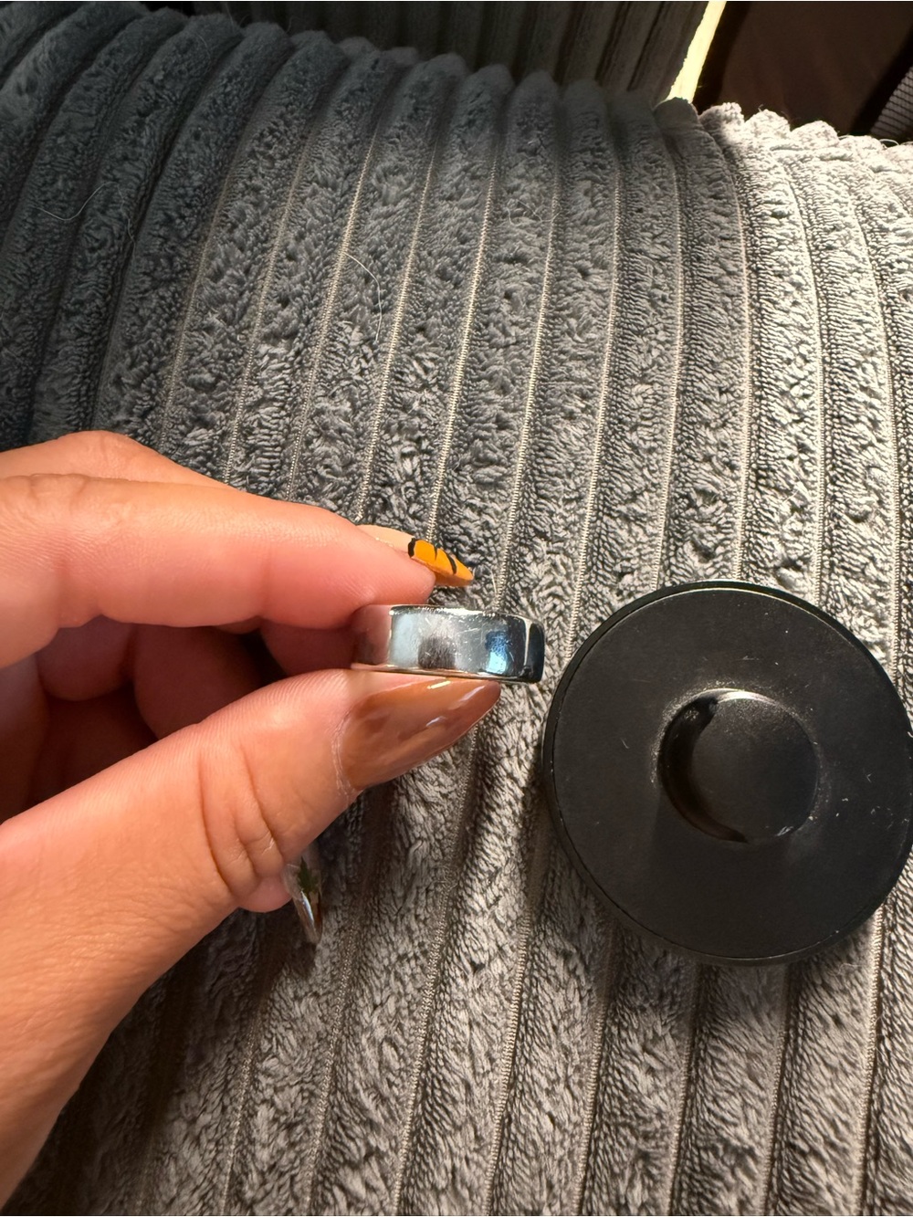 Oura Polished Silver Magnetic Ring